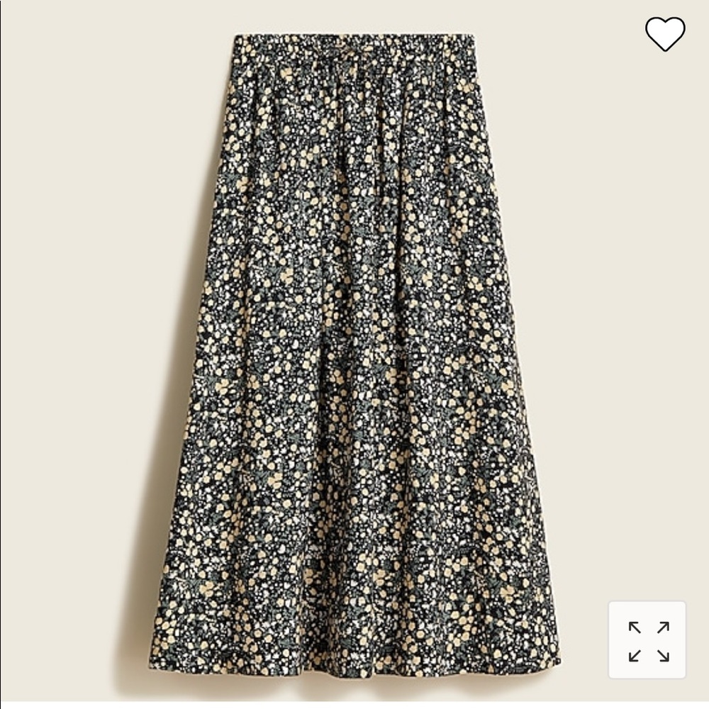 J.Crew Pull-on silk skirt in fall garden floral